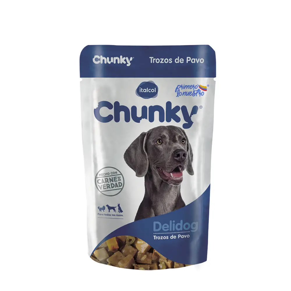 Comida Humeda Para Perro Chunky Delidog Trozos De Pavo Pouch