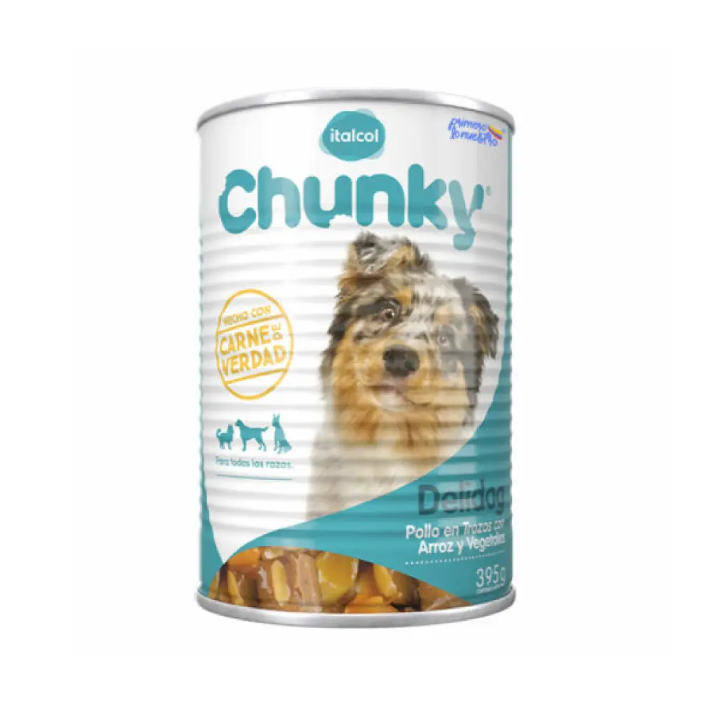 Comida Humeda Para Perro Chunky Delidog Trozos Lata X395 GR