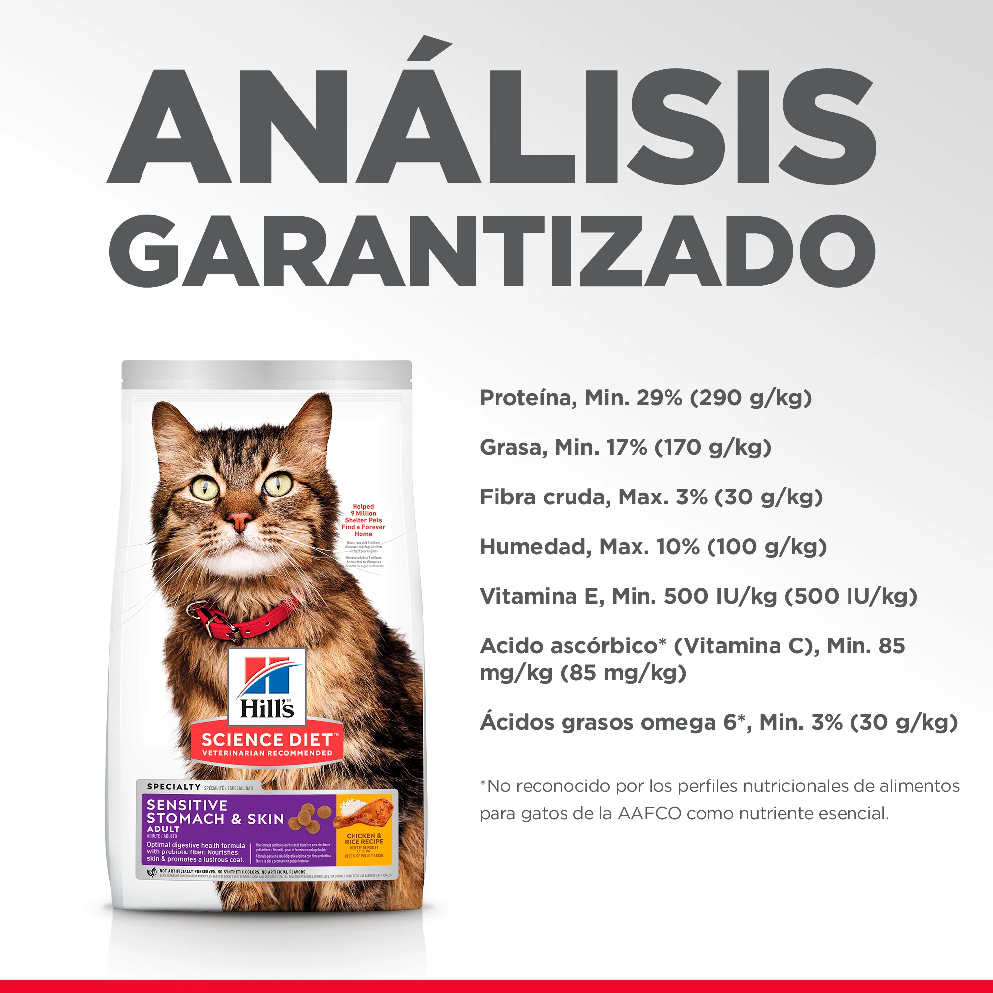 Hill's Science Diet alimento para gato adulto piel y estómago sensibles 3,5 Lb (1,59Kg) - Image 5