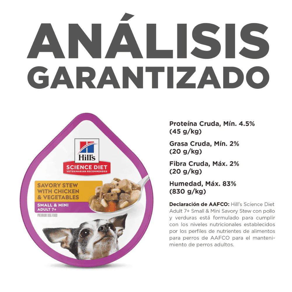 Hill's Science Diet Adult 7+ alimento húmedo para perro senior raza pequeña pollo 99g - Image 3