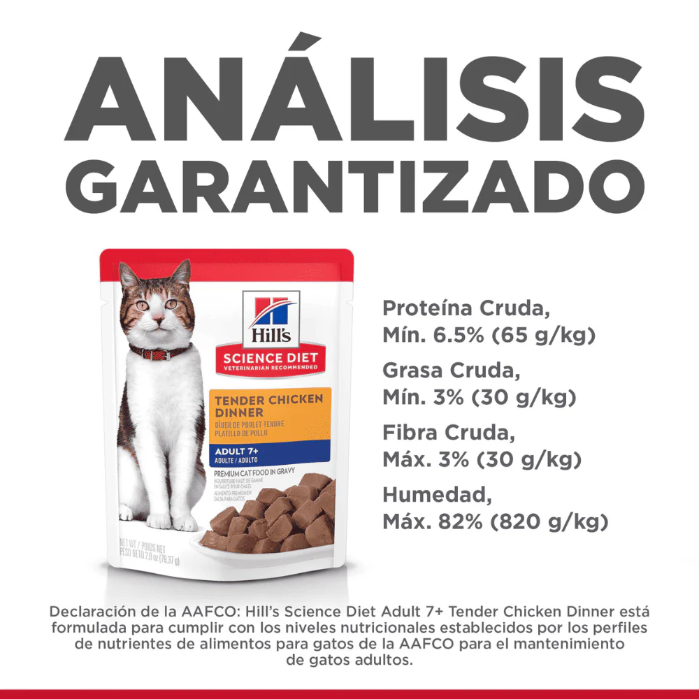 Hill's Science Diet Adult 7+ pouch alimento húmedo gato senior pollo 79g - Image 2