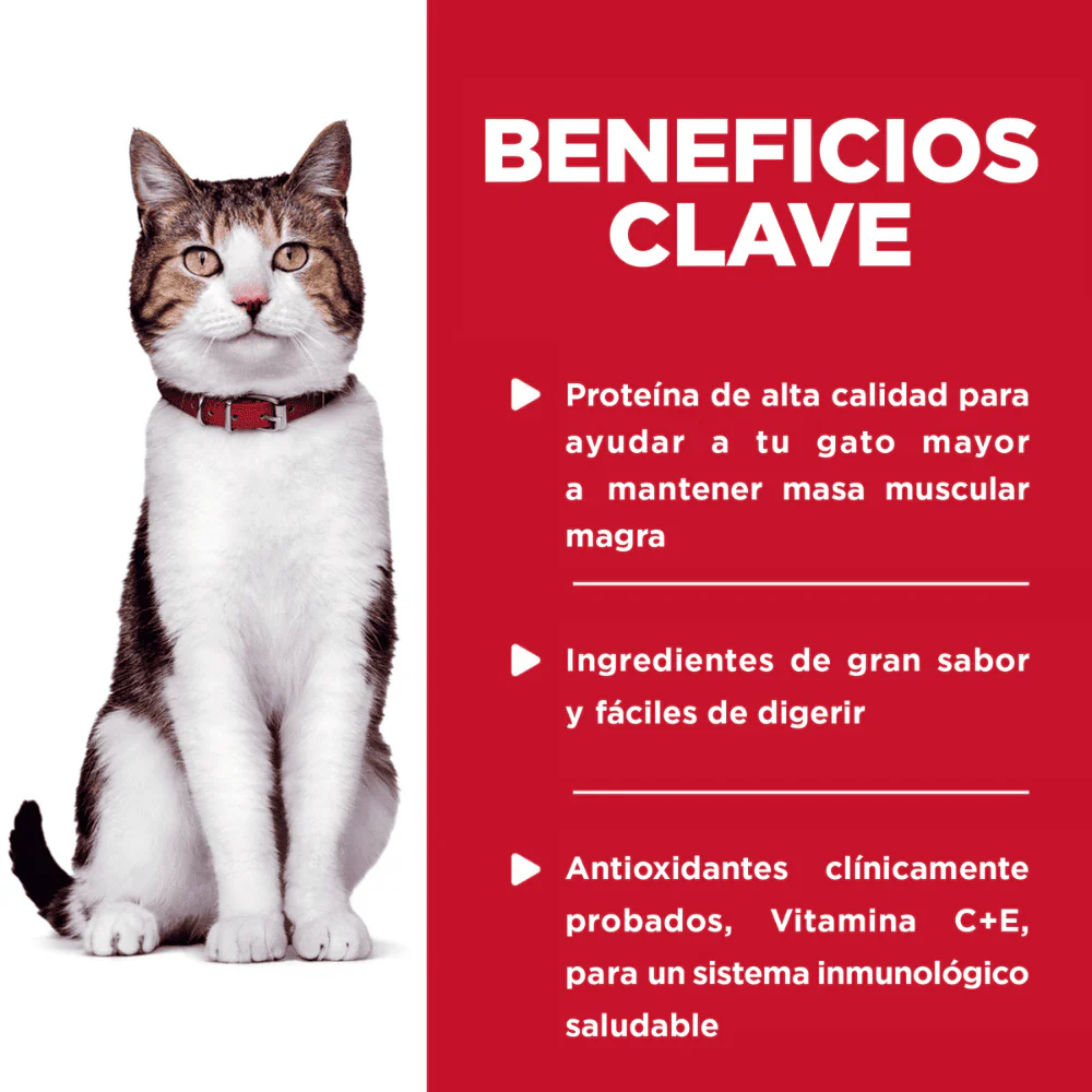 Hill's Science Diet Adult 7+ pouch alimento húmedo gato senior pollo 79g - Image 3