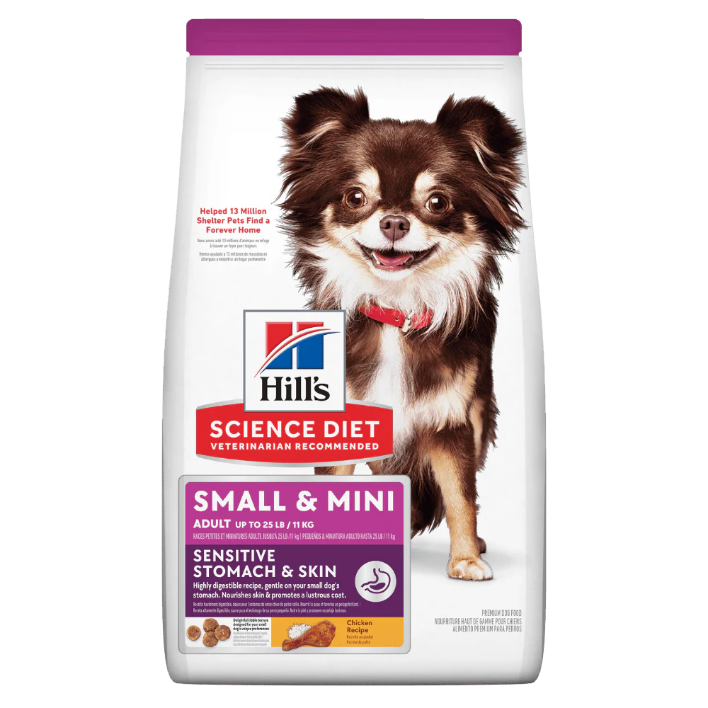 Hill's Science Diet alimento piel y estómago sensibles perro adulto raza pequeña 15 Lb (6,8Kg)