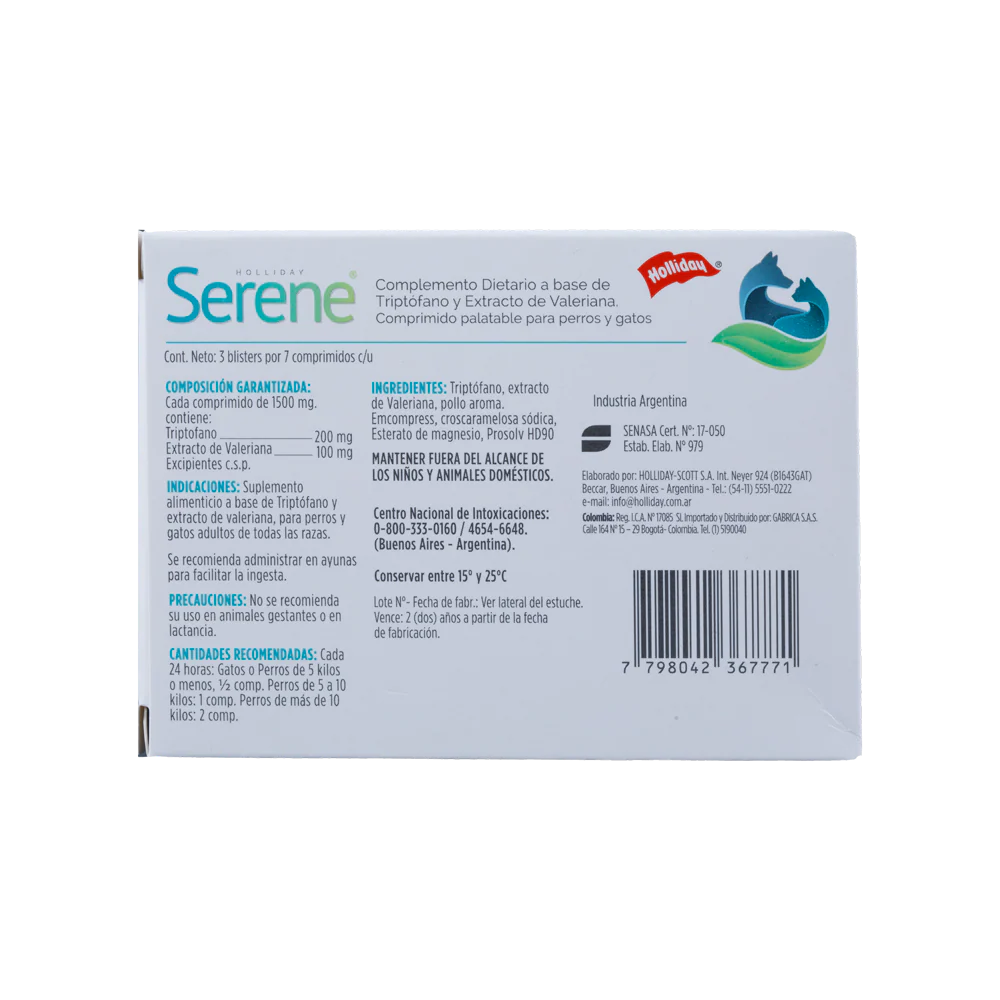 Biomodulador Serene para Perros y Gatos  21 comprimidos - Image 2