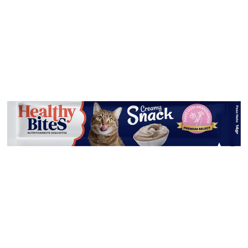 Snack Cremoso para Gato Healthy Bites sabor Pavo y arandanos 56 gr sobre por 4 unidades - Image 2